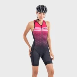 ALE Alé Stars Long Sleeveless Trisuit Pink Black Women 9 ALE Alé Stars Long Sleeveless Trisuit Pink Black Women -Flow Stroke Sales l21134405 1