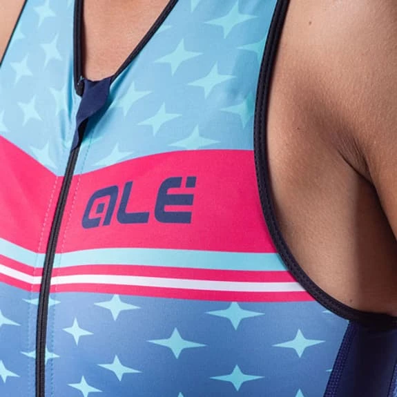 ALE Alé Stars Long Sleeveless Trisuit Blue Women 6 ALE Alé Stars Long Sleeveless Trisuit Blue Women - Image 6