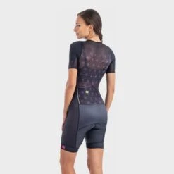 ALE Alé Maui Long Short Sleeve Trisuit Black Pink Women -Flow Stroke Sales l21194405 2
