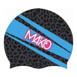 Mako Panther Silicone Swimming Cap Black Blue