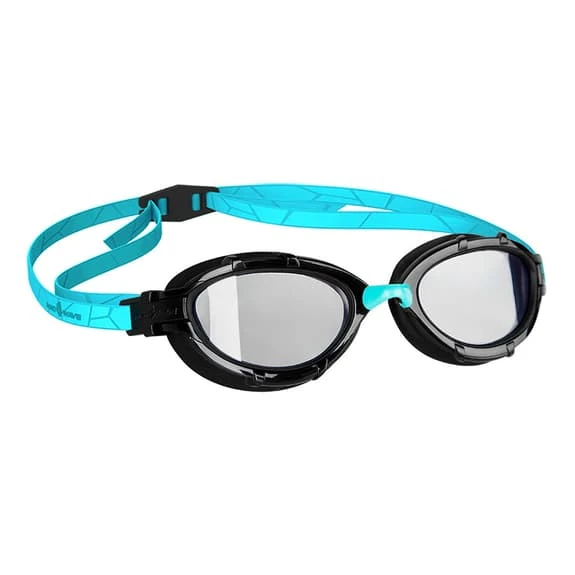 Mad Wave Triathlon Swimming Goggles Blue Black White With Polarised Lenses 1 Mad Wave Triathlon Swimming Goggles Blue Black White With Polarised Lenses