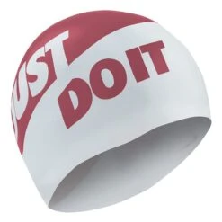 Nike Just Do It Swimming Cap White Red