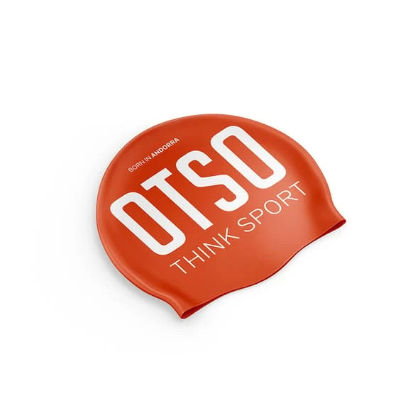 Otso Swimming Cap Orange White 2 Otso Swimming Cap Orange White - Image 2