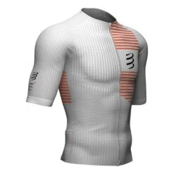 Compressport Triathlon Postural Short Sleeve T-Shirt White Orange 8 Compressport Triathlon Postural Short Sleeve T-Shirt White Orange -Flow Stroke Sales po am00124b 012 003