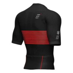 Compressport Triathlon Postural Short Sleeve T-shirt Black Red -Flow Stroke Sales po am00124b 990 004
