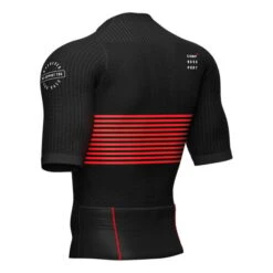 Compressport Triathlon Postural Short Sleeve T-shirt Black Red -Flow Stroke Sales po am00124b 990 006