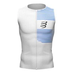 Compressport Triathlon Postural Sleeveless T-shirt White Blue