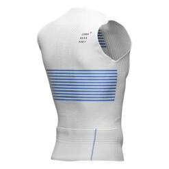 Compressport Triathlon Postural Sleeveless T-shirt White Blue -Flow Stroke Sales po am00125b 001 004