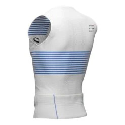 Compressport Triathlon Postural Sleeveless T-shirt White Blue -Flow Stroke Sales po am00125b 001 006