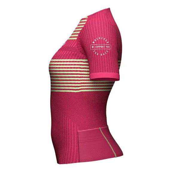 Compressport Triathlon Postural Short Sleeve T-Shirt Fuchsia Yellow Women 3 Compressport Triathlon Postural Short Sleeve T-Shirt Fuchsia Yellow Women - Image 3