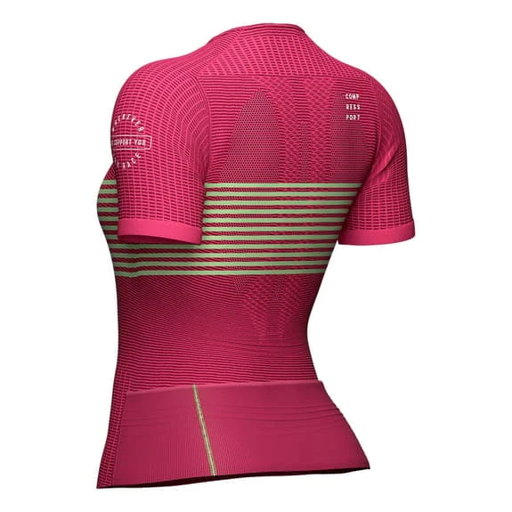 Compressport Triathlon Postural Short Sleeve T-Shirt Fuchsia Yellow Women 4 Compressport Triathlon Postural Short Sleeve T-Shirt Fuchsia Yellow Women - Image 4