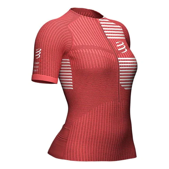 Compressport Triathlon Postural Short Sleeve T-Shirt Pink Women 2 Compressport Triathlon Postural Short Sleeve T-Shirt Pink Women - Image 2
