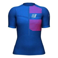 Compressport Triathlon Postural Short Sleeve T-Shirt Blue Women