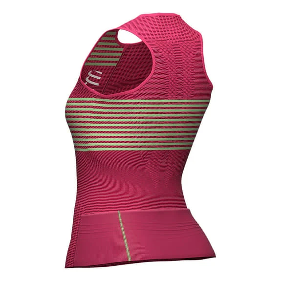 Compressport Triathlon Postural Sleeveless T-Shirt Fuchsia Yellow Women 4 Compressport Triathlon Postural Sleeveless T-Shirt Fuchsia Yellow Women - Image 4