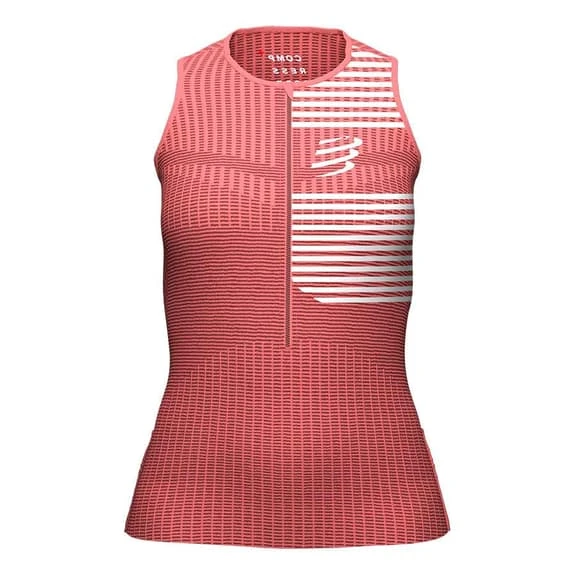 Compressport Triathlon Postural Sleeveless T-Shirt Pink Women 1 Compressport Triathlon Postural Sleeveless T-Shirt Pink Women