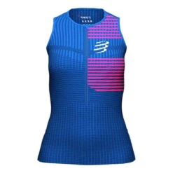 Compressport Triathlon Postural Sleeveless T-Shirt Blue Women