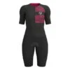 Compressport Aero Short Sleeve Trisuit Charcoal Black Pink Women