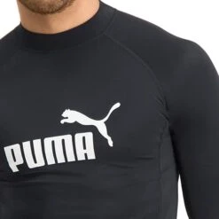 Puma Swim Rash Guard Long Sleeve Swim Shirt Black -Flow Stroke Sales pum 100000035 200 006