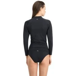 Puma Swim Rash Guard Long Sleeve Swim Shirt Black Women -Flow Stroke Sales pum 100000066 200 006