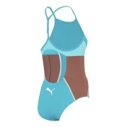 Puma Racerback Swimsuit Light Blue Women -Flow Stroke Sales pum 100001302 002 004