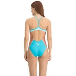 Puma Racerback Swimsuit Light Blue Women -Flow Stroke Sales pum 100001302 002 006