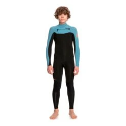 Quiksilver 4/3mm Everyday Sessions Long Sleeve Wetsuit Blue Black Kids -Flow Stroke Sales qui eqbw103094 blm0 004