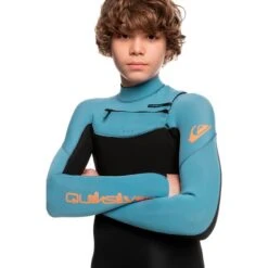 Quiksilver 4/3mm Everyday Sessions Long Sleeve Wetsuit Blue Black Kids -Flow Stroke Sales qui eqbw103094 blm0 006