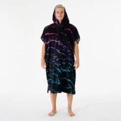 Rip Curl Combo Print Hooded Poncho Black Blue -Flow Stroke Sales rip 006mto 107 004