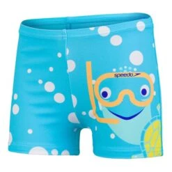 Speedo Tommy Turtle Placement Aquashort Blue Orange Kids