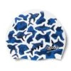 Speedo Printed Silicone Swimming Cap White Dark Blue Kids