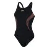 Speedo Placement Muscleback Swimsuit Black White Women