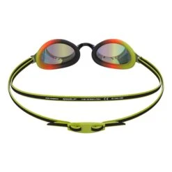 Speedo Vengeance Mirror Goggles Green Black With Orange Mirrored Lenses Kids -Flow Stroke Sales so 8 11325g798 002