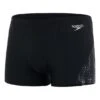 Speedo Storm Wave Allover Digital V Panel Aquashort Swim Shorts Black Grey