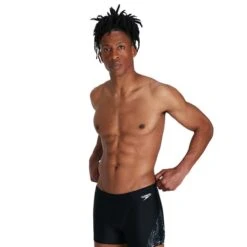 Speedo Storm Wave Allover Digital V Panel Aquashort Swim Shorts Black Grey -Flow Stroke Sales so 8 11366h223 002