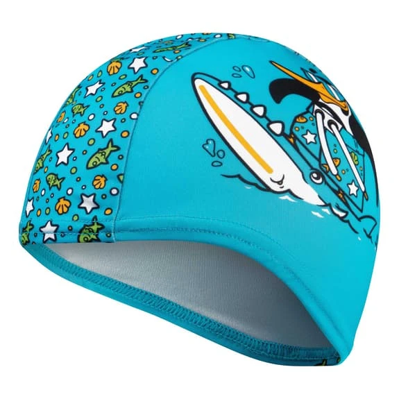 Speedo Printed Polyester Swimming Cap Blue Yellow White 2 Speedo Printed Polyester Swimming Cap Blue Yellow White - Image 2