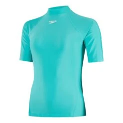 Speedo Rash Top Short Sleeve T-Shirt Blue Turquoise Women