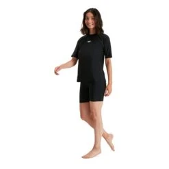 Speedo Swim Tee Short Sleeve T-Shirt Black White Women 11 Speedo Swim Tee Short Sleeve T-Shirt Black White Women -Flow Stroke Sales so 8 134880001 006