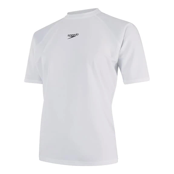 Speedo Swim Tee Short Sleeve T-Shirt White Black Women 1 Speedo Swim Tee Short Sleeve T-Shirt White Black Women