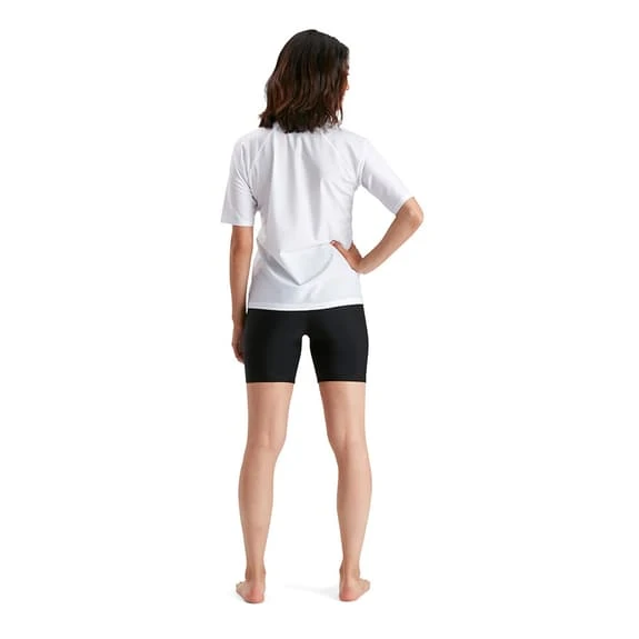 Speedo Swim Tee Short Sleeve T-Shirt White Black Women 5 Speedo Swim Tee Short Sleeve T-Shirt White Black Women - Image 5