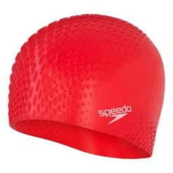 Speedo Bubble Active+ Swimming Cap Red White -Flow Stroke Sales so 8 139546446 002