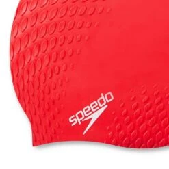 Speedo Bubble Active+ Swimming Cap Red White -Flow Stroke Sales so 8 139546446 003