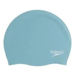 Speedo Plain Moulded Swimming Cap Turquoise Blue