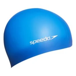 Speedo Plain Flat Silicone Swimming Cap Blue Black Red Kids (3 Units)