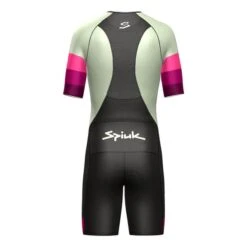 Spiuk Max Short Sleeve Trisuit Black Yellow Pink -Flow Stroke Sales sp ttmah233 c 004