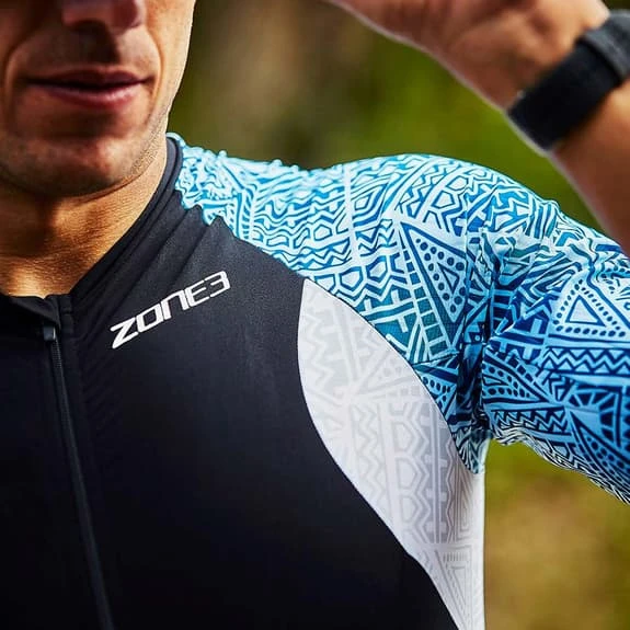 Zone3 Lava Short Sleeve Trisuit Black Blue White 3 Zone3 Lava Short Sleeve Trisuit Black Blue White - Image 3