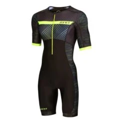 Zone3 Activate Plus Revolution Short Sleeve Trisuit Yellow Black