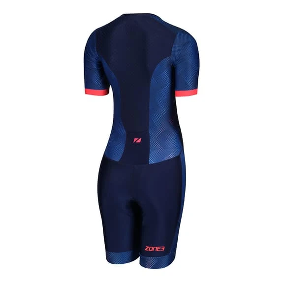 Zone3 Activate Plus Revolution Short Sleeve Trisuit Blue Pink Women 2 Zone3 Activate Plus Revolution Short Sleeve Trisuit Blue Pink Women - Image 2
