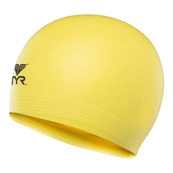 TYR Solid Latex Swim Cap Yellow 1 TYR Solid Latex Swim Cap Yellow