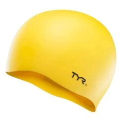 TYR Silicone No Wrinkle Swim Cap Yellow