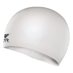 Swimming Cap TYR Silicone Cap White Child